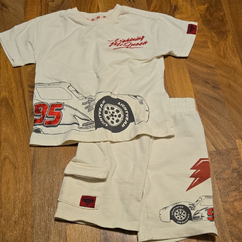 Disney Lightning McQueen Cream and Red Kids Matching Set